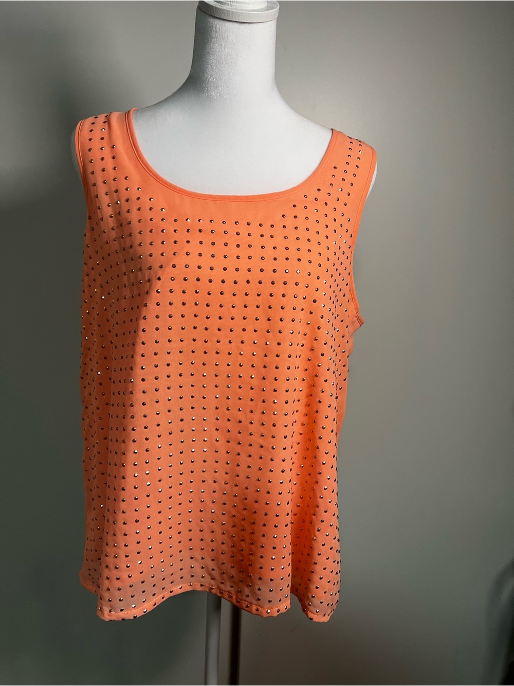 Metaphor Orange Studded Sleeveless Tank